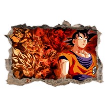 Vinilos agujero 3d dragon ball goku